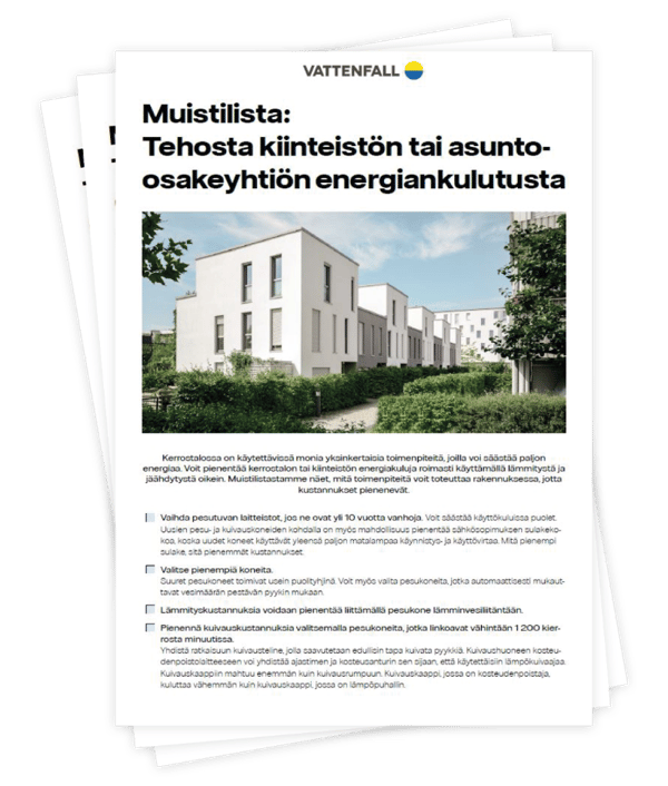 Tehosta kiinteistön tai asunto-osakeyhtiön energiankulutusta