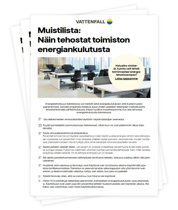 Näin tehostat toimiston energiankulutusta